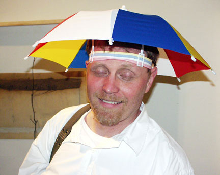 Mark, an up-and-coming palywright, can sleep standing up! Believe it or not.